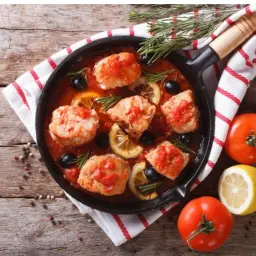 Chefs Fish Casserole with Rice and Salad